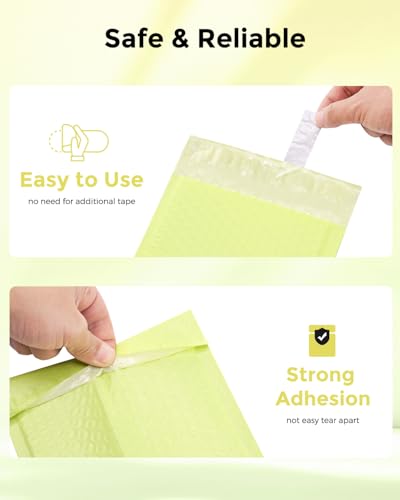 Image of Metronic Bubble Mailers 6x10 inch 100 Pack Pale Yellow Self-Seal Padded Mailers | Usable Size 6x9 inch Waterproof Padded Envelopes Bubble Envelopes for Small Business Shipping Envelopes for Mailing Jewelry #0