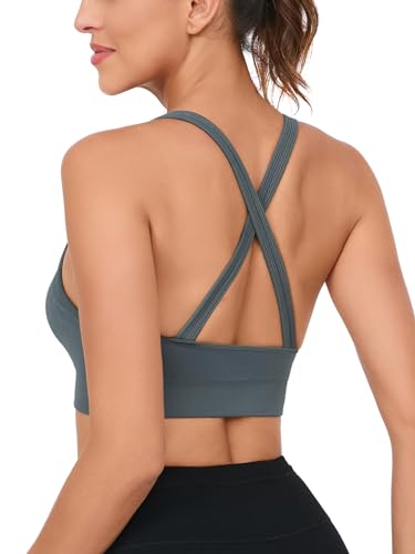 Image of RUNNING GIRL Sports Bras for Women,Seamless Strappy Sports Bra High Support Crisscross Back with Removable Pads