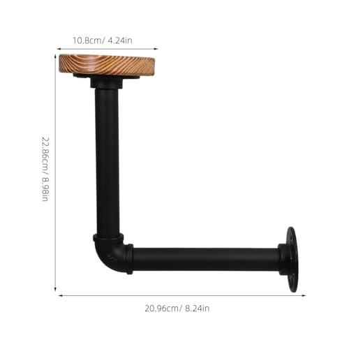Cabilock Wandmontierter Metall-hutständer Mit Holzregal Hut-wandhalterung Vintage-handtuchständer Hut-organizer Hutwaschständer Für Schlafzimmerzubehör Huthalter-ausstellungsständer