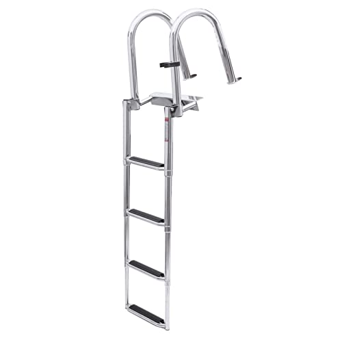 Escalera plegable telescópica para barco con barandilla 4 peldaños miniatura 5