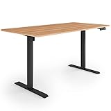 ESMART ETX-121BM 160x80cm Decoración de Arce Escritorio ergonómico para Trabajar de pie o Sentado Ajustable eléctricamente en Altura de Forma Continua 73,5-123,5cm 3X Memoria Arranque/Parada Suave