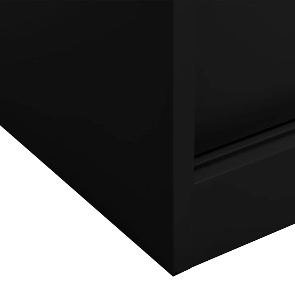 Armadio in Metallo Armadio per Ufficio Anta Scorrevole Armadio Ante Scorrevoli Mobili Ufficio Armadietti con Chiave Armadietto Multiuso in Acciaio Nero 90x40x90 cm