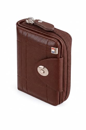 SPJ ENTERPRISE Leather Card Wallet,11 Card Slot 2025 Organ Style,Magnetic Buckle,Large Capacity PU Leather Card Wallet for Men and Women,Card Holder Case (Tan)