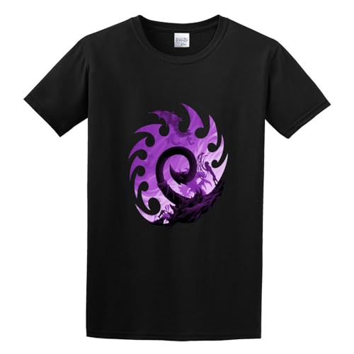 OUBAO Men's T-Shirts Starcraft II Zerg Silhouette Black 3XL