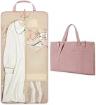 BAGSMART Garment Bags for Travel Foldable Carry on Suit Carrier for Hanging Clothes Stylish Dress Carrier Large Convertible Weekender Garment Bags for Women Men, Sleek Dark Pink