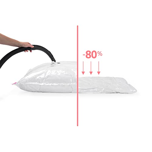 Compactor Aspispace Set of 2 M Vacuum Compression Bags - Transparent, 55X90 cm, Reusable, Ultra-Efficient - Image 4