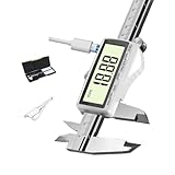 Calibrador digital Vernier recargable con carga rápida USB-C de 0.01 mm precisión regla de acero inoxidable para uso en ingeniería de campo (200 mmB)