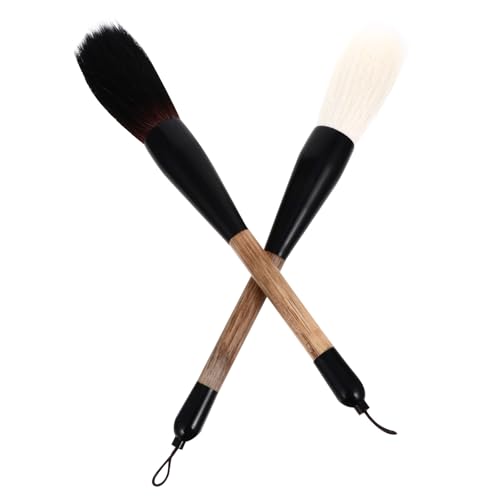 SOIMISS Pinceles de Caligrafía China 2 Piezas Set Grande Pelo de Oso y Oveja Pinceles para Pintura Artística y Dibujo Tradicional Adecuado para Caligrafía y Acuarela