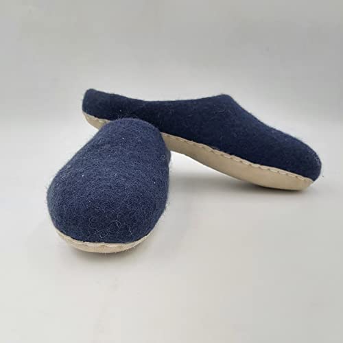 Organic Wool Slippers - Wool Felt Slip-On House Slippers for Women - Indoor/Outdoor Womens Mules Shoes Men3