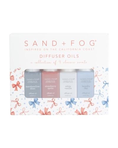 Sand + Fog Diffuser Oils Gift Set 4 Pack 0.33 fl oz Each (Marshmallow Strawberry Vanilla Laundry)