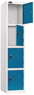 4 Compartment Powered Locker - White