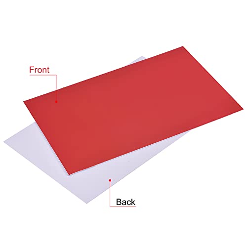 Image of MECCANIXITY ABS Engraving Double Color Sheet 7.9x12inch White /Red for Badge, Sign, DIY Carving Pack of 12