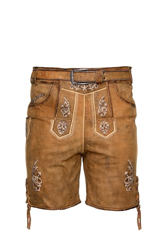 STEIGENHÖFER Men's Vintage-Style Lederhosen for Oktoberfest - Designed in Germany - Genuine Leather in 3 Colors, Sizes 28-442