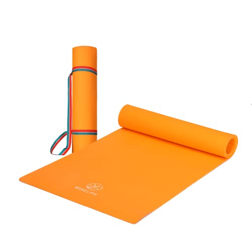 Image of Wiselife 6MM Kids Yoga Mat Play & Exercise | Children Mat With Fun print Games - Playtime For Kids | Extra Thick, Soft, Easy to Fold, Anti Skid, Anti Slip (Orange)