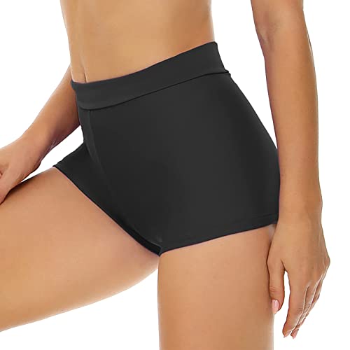 Short curto curto de barriga para natação, cintura e controle de cobertura, short de natação feminin