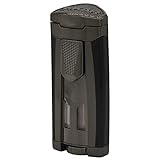 Xikar HP3 Inline Triple Flame Cigar Lighter, Attractive Gift Box, EZ-View Red Fuel Window, Honeycomb Texture, Lifetime Warranty, Gunmetal