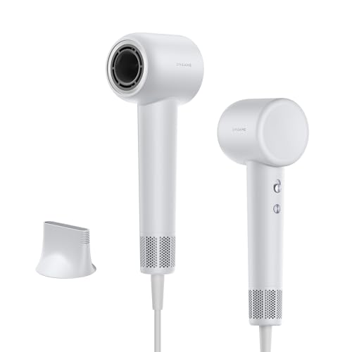 DREAME Hair Gleam Asciugacapelli, Asciugatura rapida, Motore ad alta velocità 110.000 giri/min, Velocità flusso d'aria 65 m/s, 4 livelli temperatura, Tecnologia a ioni negativi, Leggero - Grigio