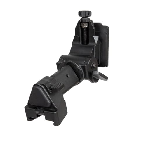 Helmet Mount for PVS 15/18 NVG Bracket, Aluminum, Rotating Knob Vertical Adjustment, Stowable Dovetail Slot Connector for Night Vision Goggles, No Field of View Blockage, Black