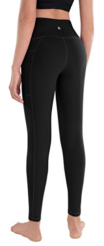Calça de ioga feminina LifeSky com bolsos para mulheres, leggings de cintura alta com controle de ba
