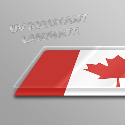 Image of World Country Flag Decal Stickers - Two Pack - for Cars Windows Bumpers Laptops Tablets Tumblers Cups Walls (Canada)