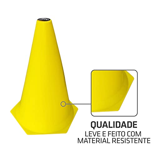 Cone de Marcação de Plástico Muvin – 24cm – Kit com 12 - Treino Funcional – Agilidade – Treinamento