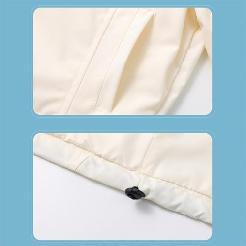 Toddler Kids Rain Jacket Hooded Solid Zip 𝗪aterproof Outerwear Windproof Lightweight Coat with Pocket4