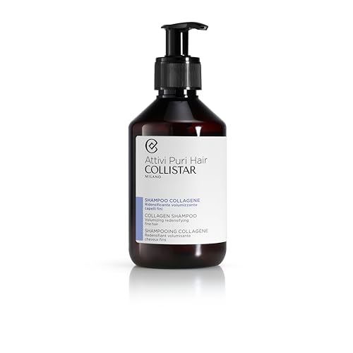 Collistar Attivi Puri Hair, Champú con Colágeno, Redensificante y Voluminizador, para Cabello Fino y sin Cuerpo, 250 ml