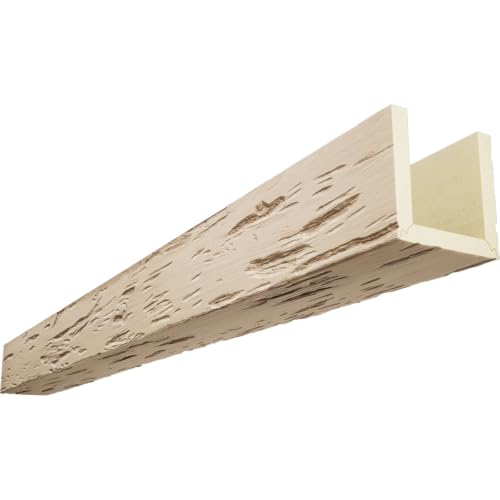 Timberthane Pecky Cypress Faux Wood Beam, 3-Sided (U-Beam), 6"W x 6"H x 96"L, Sonora Desert Finish