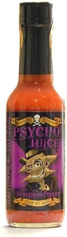 Psycho Juice 70% Trinidad Scorpion Hot Chilli Sauce, 148ml