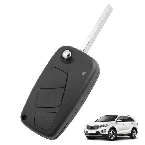 Carcasa Mando Llave de Coche 3 Botones para Fiat 500 Doblo Punto Panda Grande EVO Stilo Doblò, Repuesto Funda Llave dolar, Coche Carcasa de Llave para Fiat Ducato, Qubo