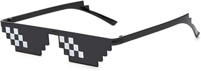 Filza UV Protection Pixel Memes Sunglasses with Free Case for Men & Women's - Black (Free Size) _18
