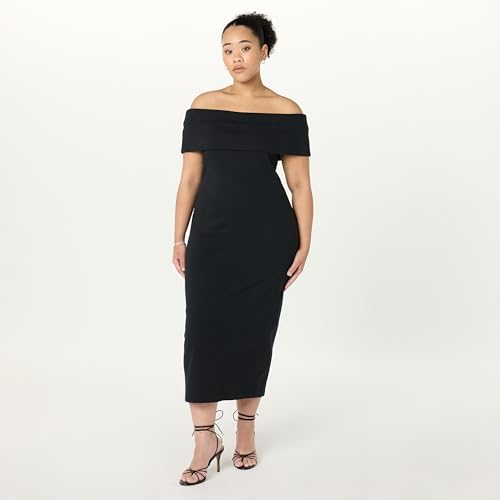 Image of The Drop Womens Lora Off The Shoulder Midi Sheath Dress