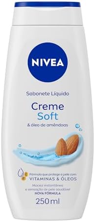 NIVEA Sabonete Líquido Creme Soft 250ml - Fragrância suave de amêndoas, sensação de pele macia e hidratada, em equilíbrio com o pH da pele Menor preço em NIVEA Sabonete Líquido Creme Soft 250ml - Fragrância suave de amêndoas, sensação de pele macia e hidratada, em equilíbrio com o pH da pele