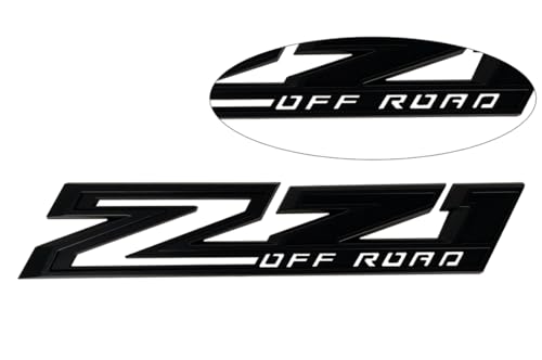 Image of 2pack New Big Z71 Off Road Emblems Side Decals 3D Badges Compatible with fits 2019-2025 Silverado Offroad Parts 84632695 (Matte Black)
