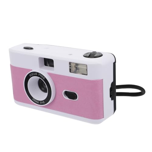 Angoily Cámara de Película Reutilizable Flash Integrado Diseño Resistente sin Batería Colores Blanco Rosa y Púrpura Cámara Vintage Fácil de Usar para Fotografía Analógica