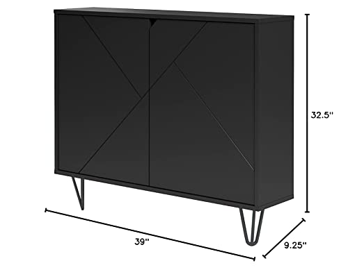 Nexera, Black 132206 Slim 2-Door Storage Cabinet #TOP1