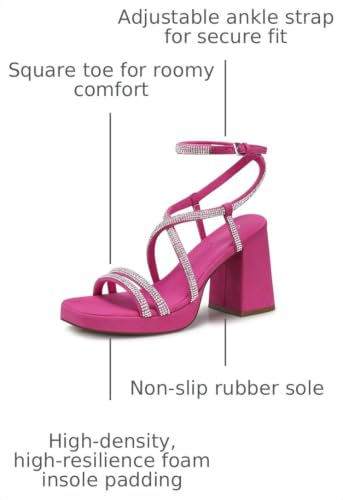 Image of CELLENZ Women Chunky Platform Heels: 3.9 Inch Strappy High Heel Sandals