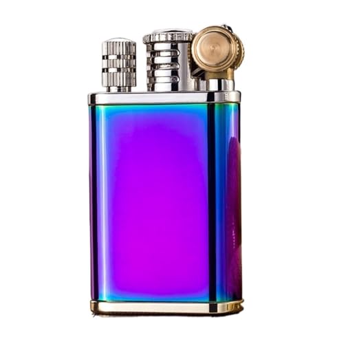 Encendedor metálico retro con rueda de fricción y kerosene miniatura 1