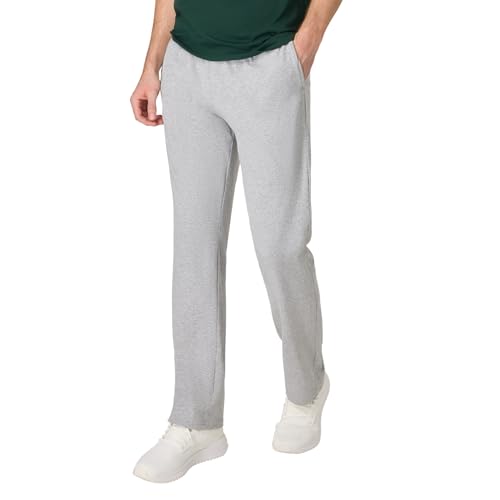 Image of Hanes Men's Sweatpants Pack - 3-Pack - Essentials Midweight Cotton Jersey Lounge Pants - Open Bottom - Pockets - 32 inch