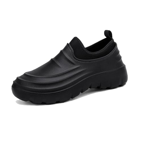 Yytcsjz Food Service Slip Resistant Shoes for Men, Fashion Professional Oil Water Resistant Wide Chef Shoes, Aterproof Shock Absorbing Safety Work Chef Shoes, for Restaurant, Hospital(Black,9.5)