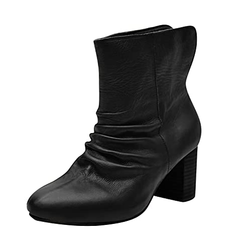 Women s Winter Warm Snow Boots Plus Velvet Thickening Bootie Non-Slip Waterproof Mid Boots (Black, 8-Women-US)