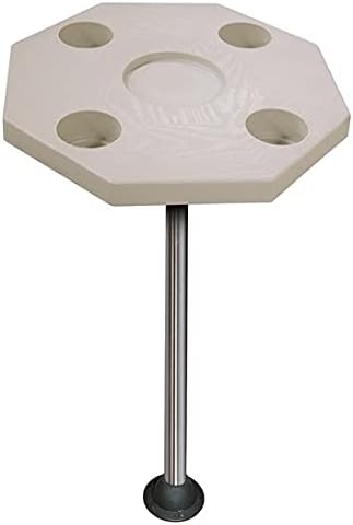 Octaganal Pontoon Boat Tables - Ivory