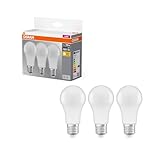 Osram LED Base Classic A Lampe, in Kolbenform mit E27-Sockel, nicht dimmbar, Ersetzt 100 Watt, Matt, Warmweiß - 2700 Kelvin, 3 Stück (1er Pack)