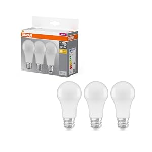 Osram Base Clas a Lampada LED E27, 13 W, Luce Calda, 3 Unità (Confezione da 1) 2700k Bianco Caldo 100W 3 Unità