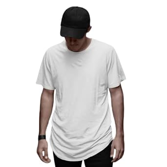 Buy Juxar Plain Longline T-Shirts (White) (XS) at Amazon.in