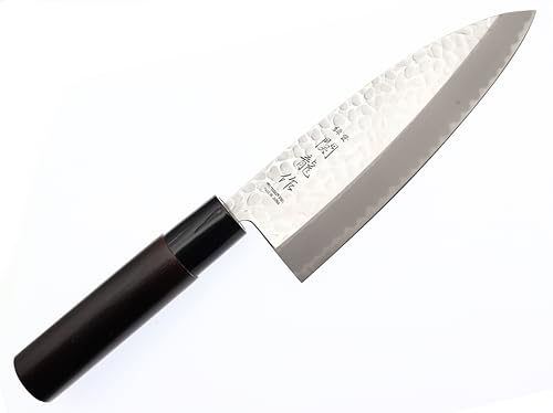 SekiRyu Couteau Japonais Deba Martelée Lame 15 cm Couteaux de Cuisine Fabriqué au Japon