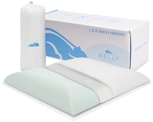 Pillow for Stomach Sleeper – Cooling Gel Memory Foam Cushion with Moisture-Wicking Cover – Cool Gentle Ultra Thin Pillow for Sleeping – Slim Flat Pillows for Sleeping Thin Ultimate Comfort - Travel