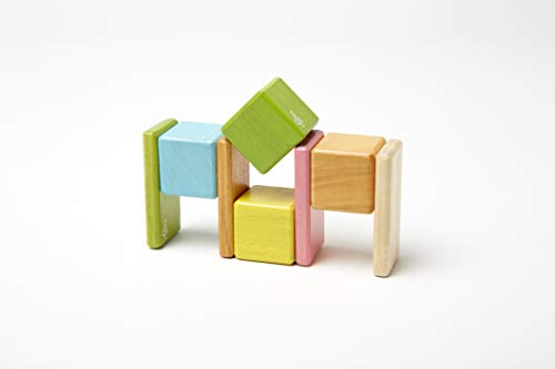 8 Piece Tegu Pocket Pouch Magnetic Wooden Block Set, Tints #TOP7