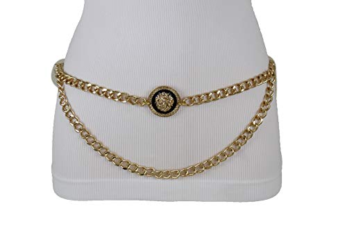 Women’s Trendy Gold Metal Chain Links Belt with Lion Head Charm – Adjustable Fit M/L/XL – Waist or Hip Wear3