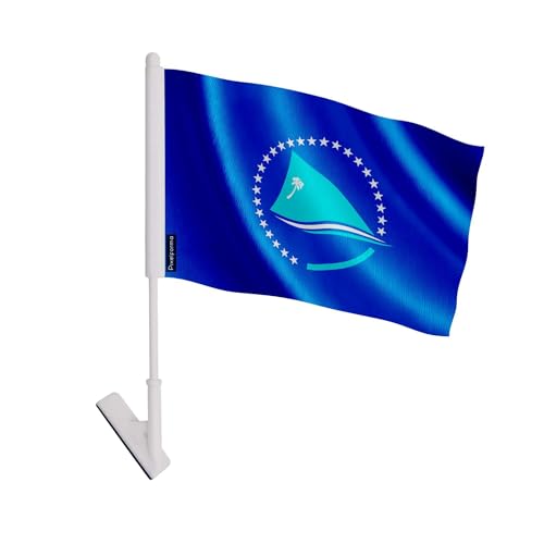 Drapeau Communauté du Pacifique haut de gamme en polyester avec socle autocollant stable pack de 10